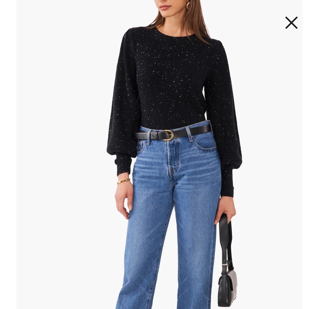 1. State Black Speckled Crew Neck Sweater